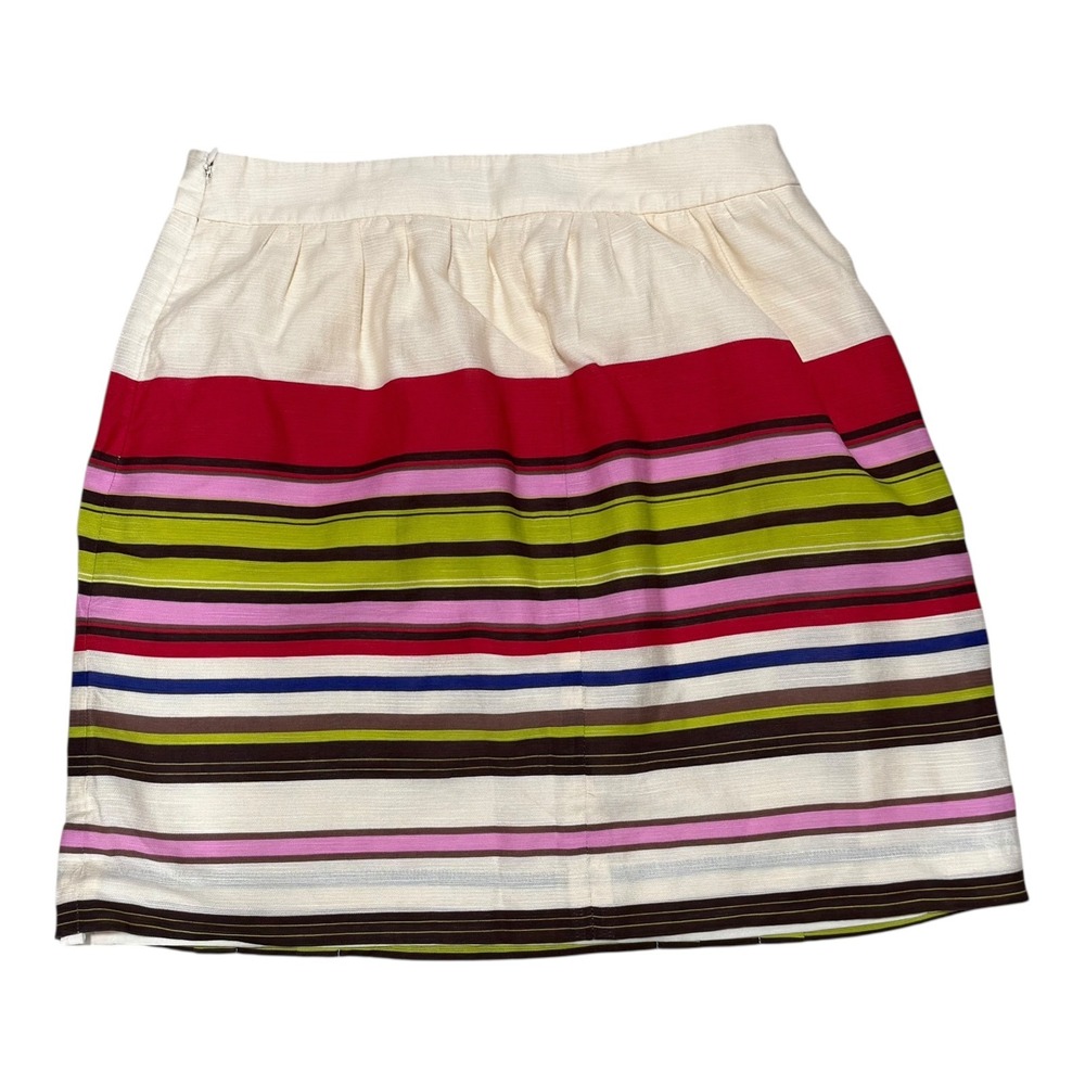 LOFT Striped Mini Skirt Womens 0P Multicolor Excellent Pleated High Waist‎ - Picture 5 of 6